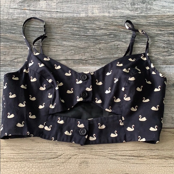 Topshop PETITE Tops - Swan crop top with cut out in front